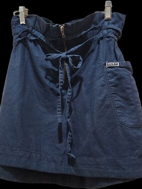 Roxy Navy Paperbag Tie-Waist Skirt